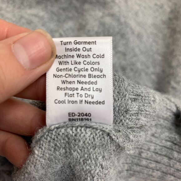 Peyton Jensen Tatum Tunic Sweater Women S Small Gray Turtleneck Pullover Stretch - Picture 13 of 16